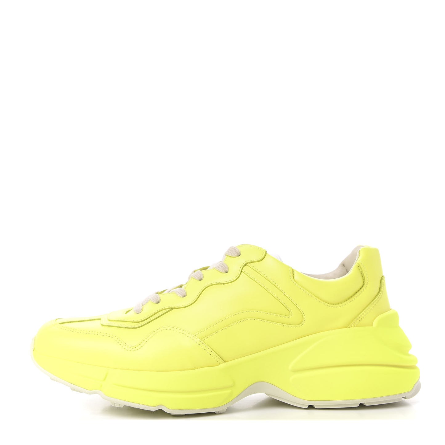 Calfskin Mens Rhyton Sneakers 9 Yellow Fluo