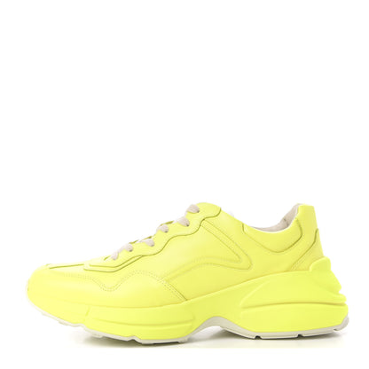 Gucci Calfskin Mens Rhyton Sneakers 9 Yellow Fluo 1 of 11