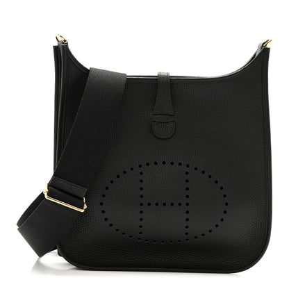 Hermes Taurillon Clemence EVELYNE III PM Black 1 of 11
