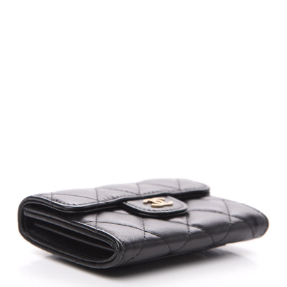 Chanel Lambskin Quilted Flap Card Holder Wallet Black 3 of 9