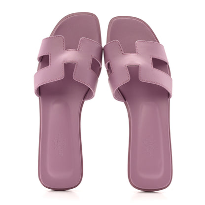 Hermes Calfskin Oran Sandals 40 Bruyère 2 of 9