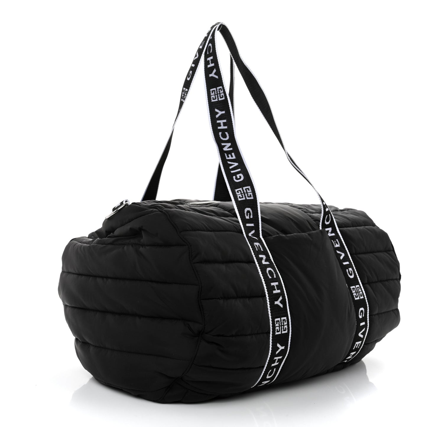 Padded Nylon Logo Diaper Bag Black