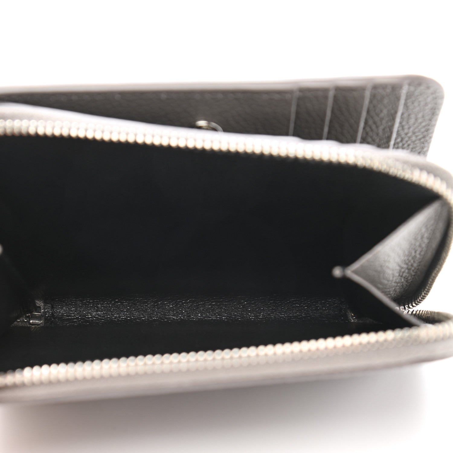 Saint Laurent Grained Calfskin Rive Gauche Compact Zip Around Wallet Fog 5 of 8