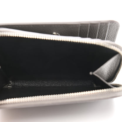 Saint Laurent Grained Calfskin Rive Gauche Compact Zip Around Wallet Fog 5 of 8