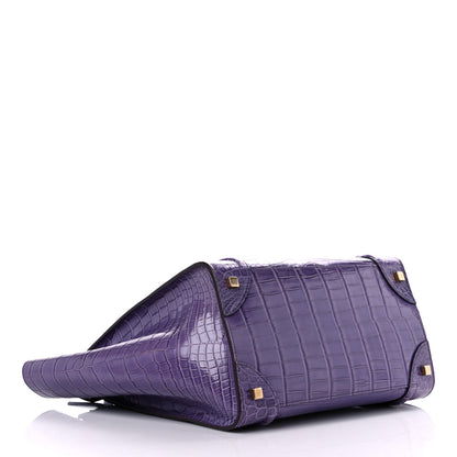 Celine Crocodile Mini Luggage Purple 4 of 12