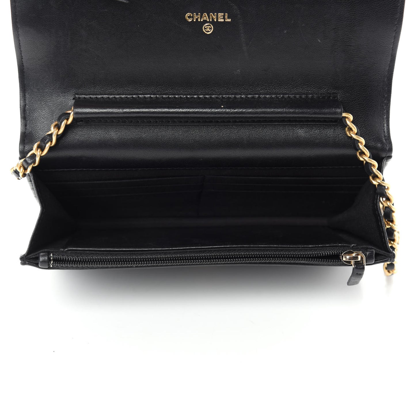 Lambskin Quilted Boy Wallet On Chain WOC Black