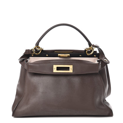 Fendi Vitello Seta Shiny Nappa Medium Peekaboo Iconic Satchel Moresco Rosa Doll 1 of 15