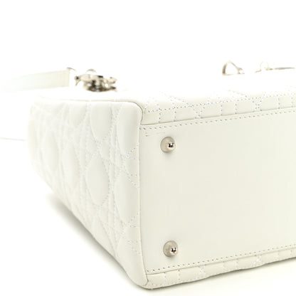 Christian Dior Lambskin Cannage Medium Lady Dior White 9 of 12