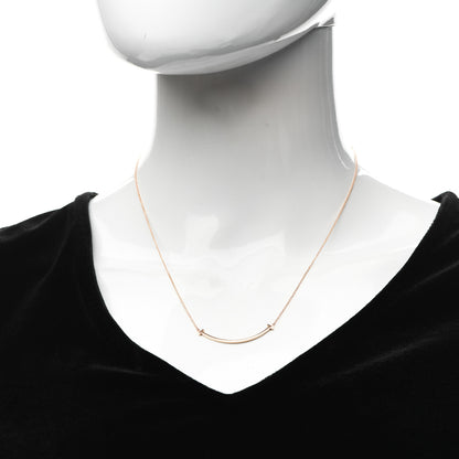Tiffany 18K Rose Gold Small T Smile Pendant Necklace 2 of 6