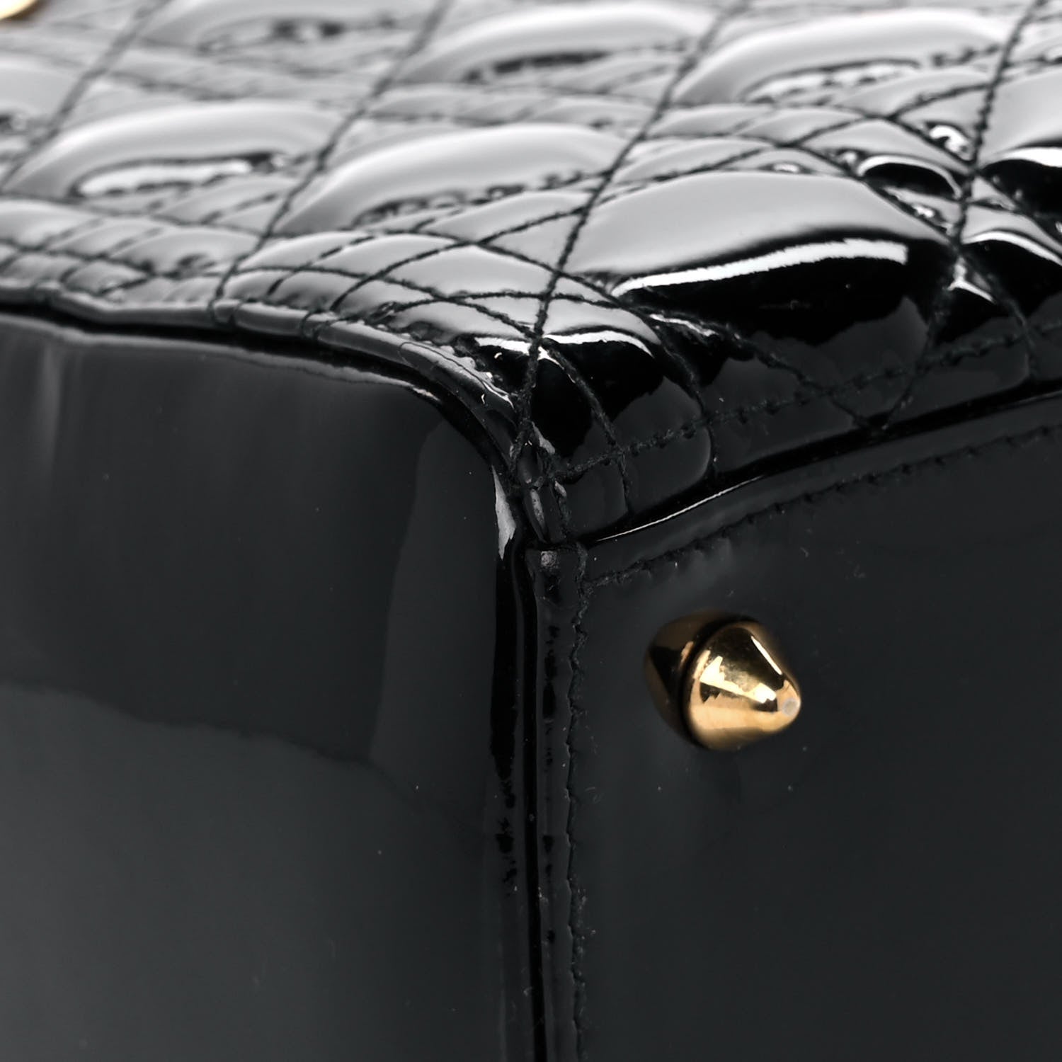 Christian Dior Patent Cannage Medium Lady Dior Black 9 of 17