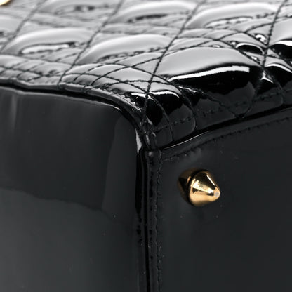 Christian Dior Patent Cannage Medium Lady Dior Black 9 of 17