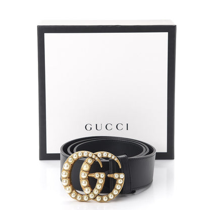 Gucci Moon Calfskin Pearl Double G 40mm Belt 90 36 Black Cream 8 of 8