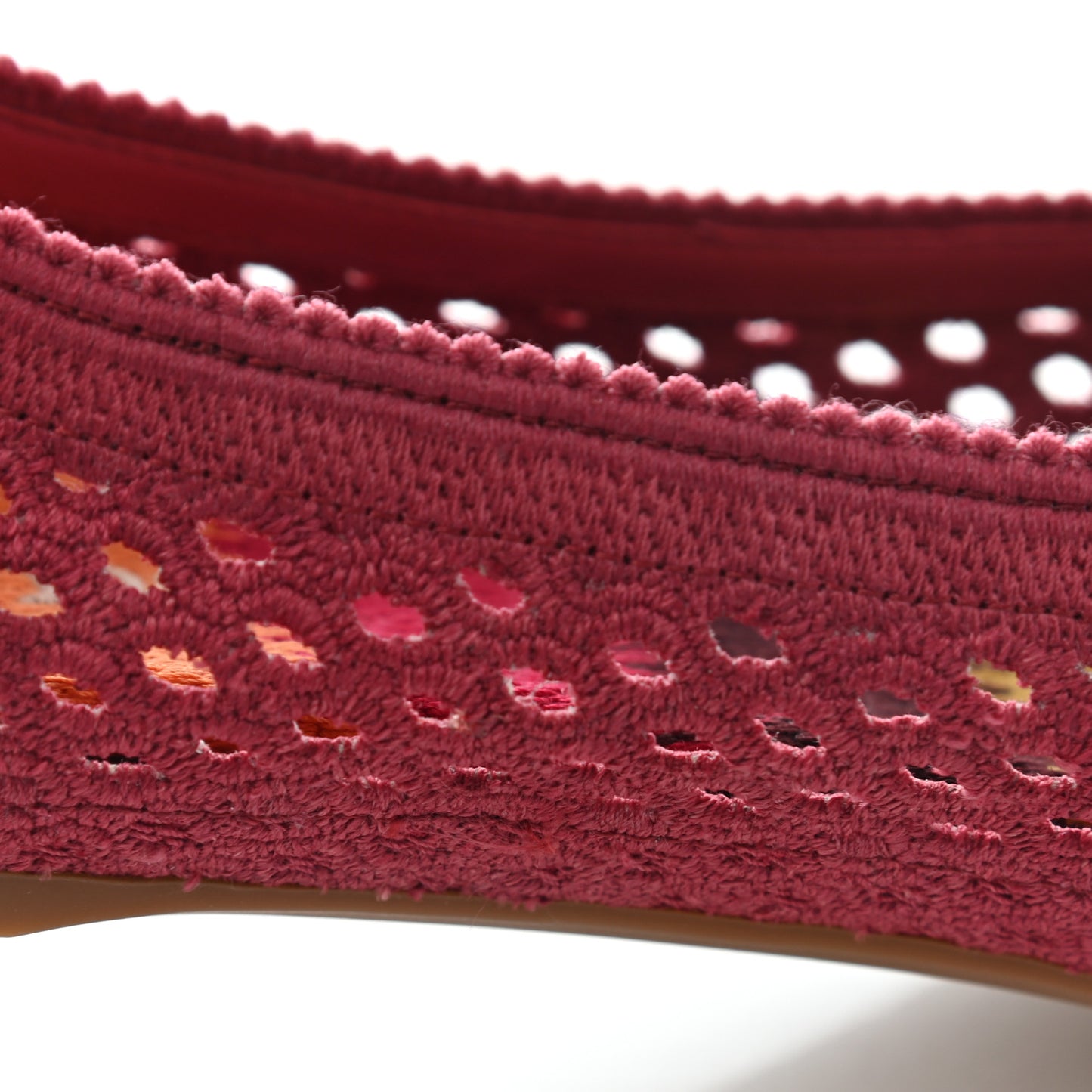 Cotton Embroidered Poeme Laced Ballerina Flat 37 Pink