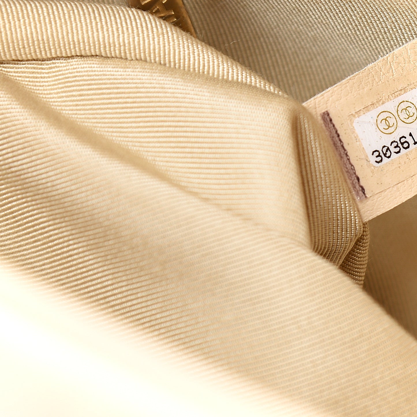 Goatskin Quilted Large 19 Flap Beige