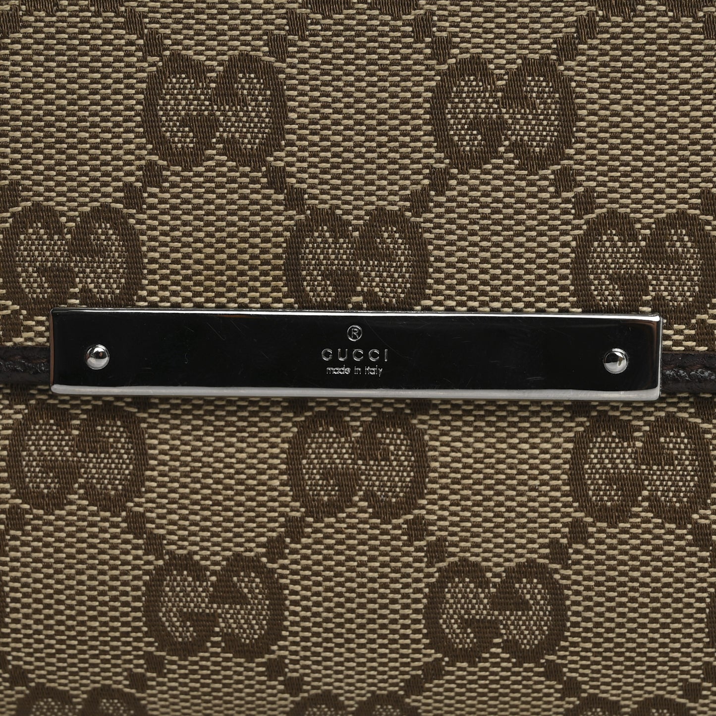 Monogram Metal Bar Continental Flap Wallet Beige Ebony Dark Brown