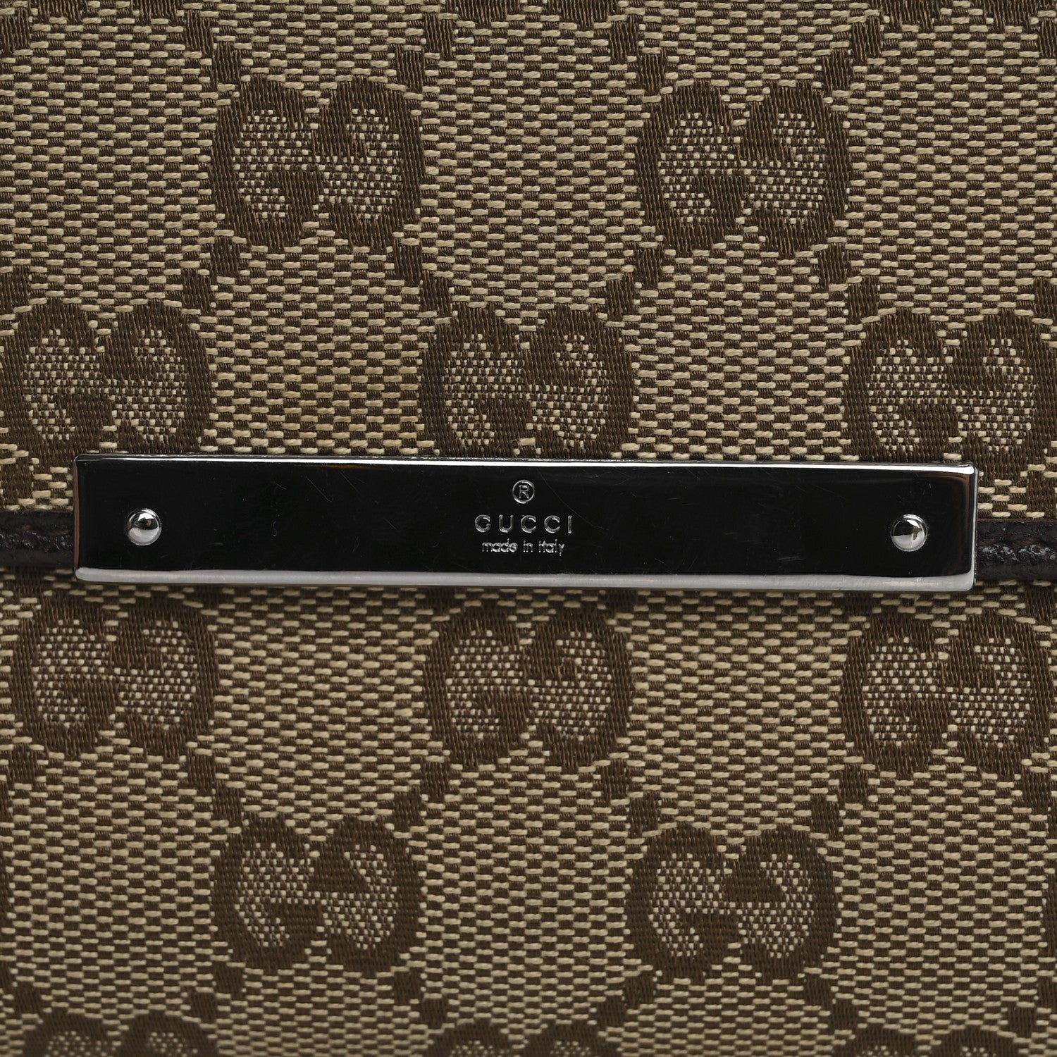 Gucci Monogram Metal Bar Continental Flap Wallet Beige Ebony Dark Brown 15 of 16