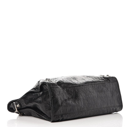 Balenciaga Agneau Silver Metallic Edge Hardware City Black 4 of 8