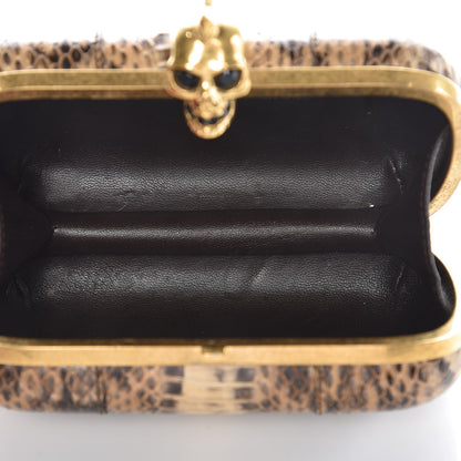 Alexander McQueen Python Skull Box Clutch Brown 5 of 9