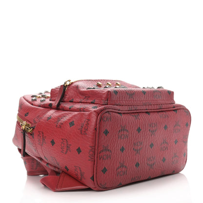 MCM Visetos Studded Small Stark M Backpack Red 4 of 13