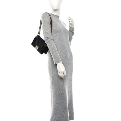 Chanel Calfskin Chevron Quilted Small Boy Flap Black 2 of 10