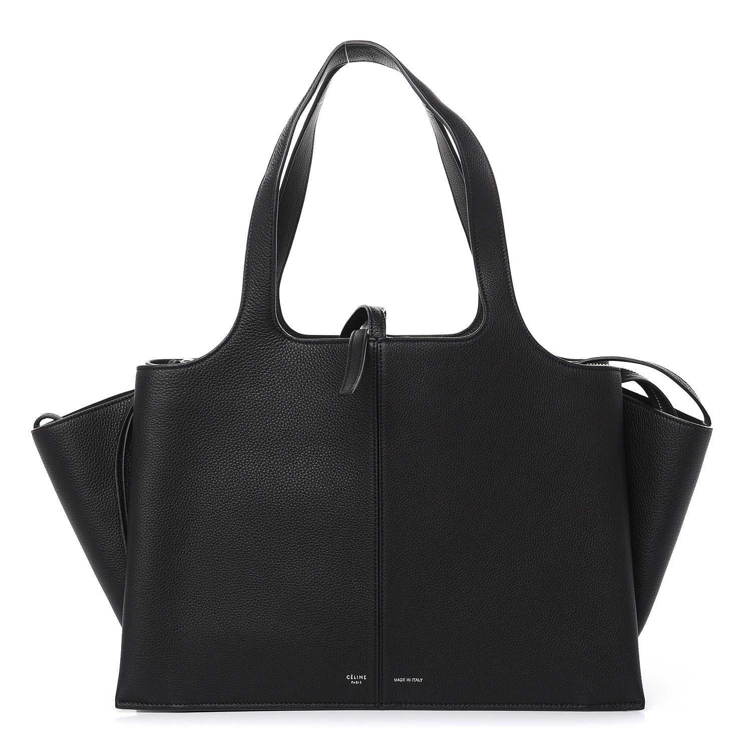 Celine Baby Grained Calfskin Medium Tri-Fold Bag Black 1 of 9