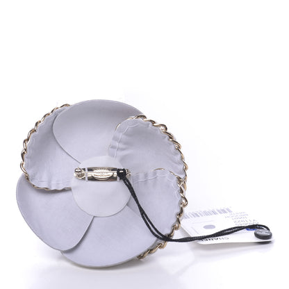 Chanel Lambskin Chain CC Camellia Brooch White 3 of 5
