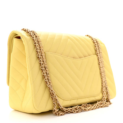 Chanel Sheepskin Chevron Quilted 2.55 Reissue 226 Flap Yellow 3 of 11