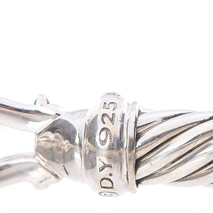 David Yurman Sterling Silver Diamond 5mm Cable Buckle Bracelet 6 of 7