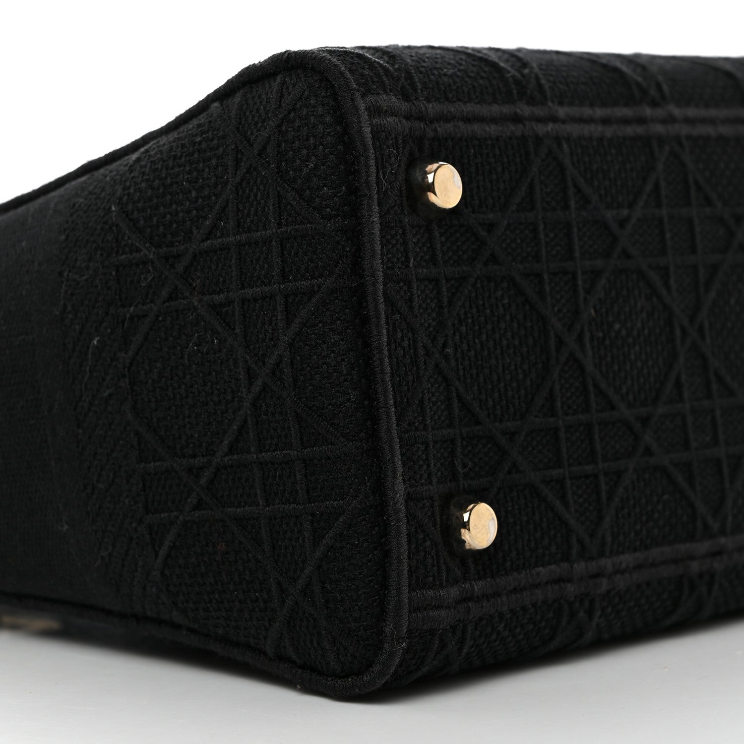 Christian Dior Canvas Embroidered Cannage Medium Lady D-Lite Black 9 of 10