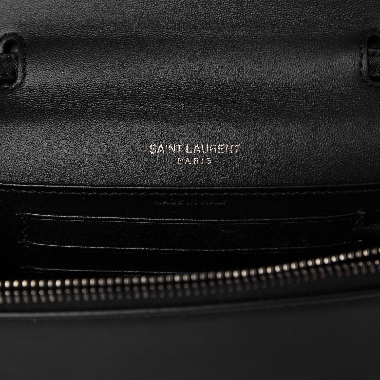 Saint Laurent Snakeskin Zebra Print Monogram Toy Kate Strap Wallet Black White 6 of 6