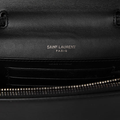Saint Laurent Snakeskin Zebra Print Monogram Toy Kate Strap Wallet Black White 6 of 6