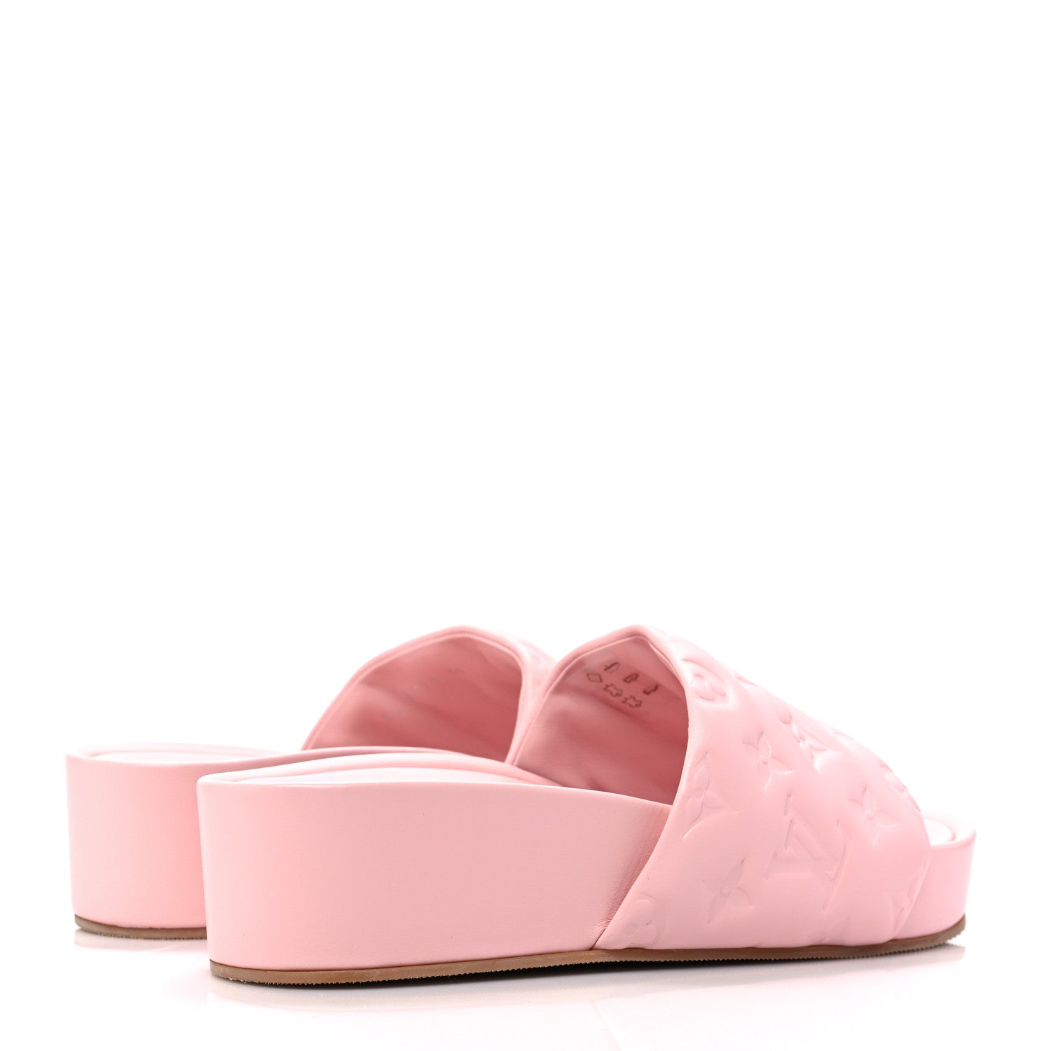 Louis Vuitton Lambskin Embossed Monogram Jumbo Flatform Mule Sandals 39 Rose Clair 4 of 8