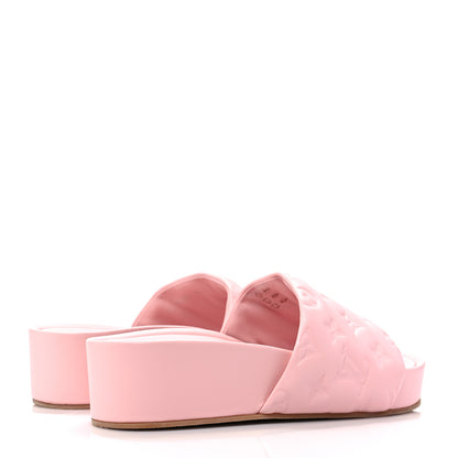 Louis Vuitton Lambskin Embossed Monogram Jumbo Flatform Mule Sandals 39 Rose Clair 4 of 8