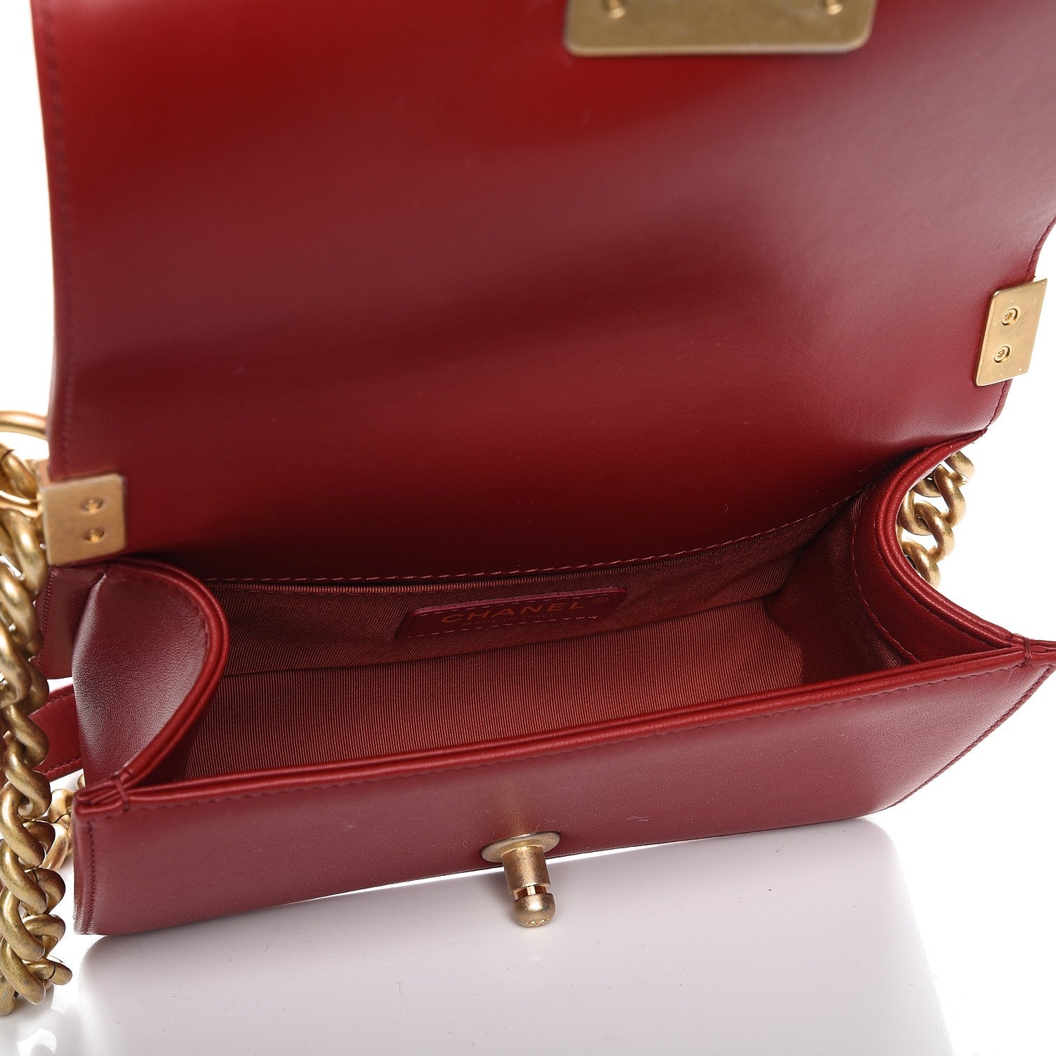 Chanel Lambskin Quilted Small Boy Flap Dark Red 5 of 7