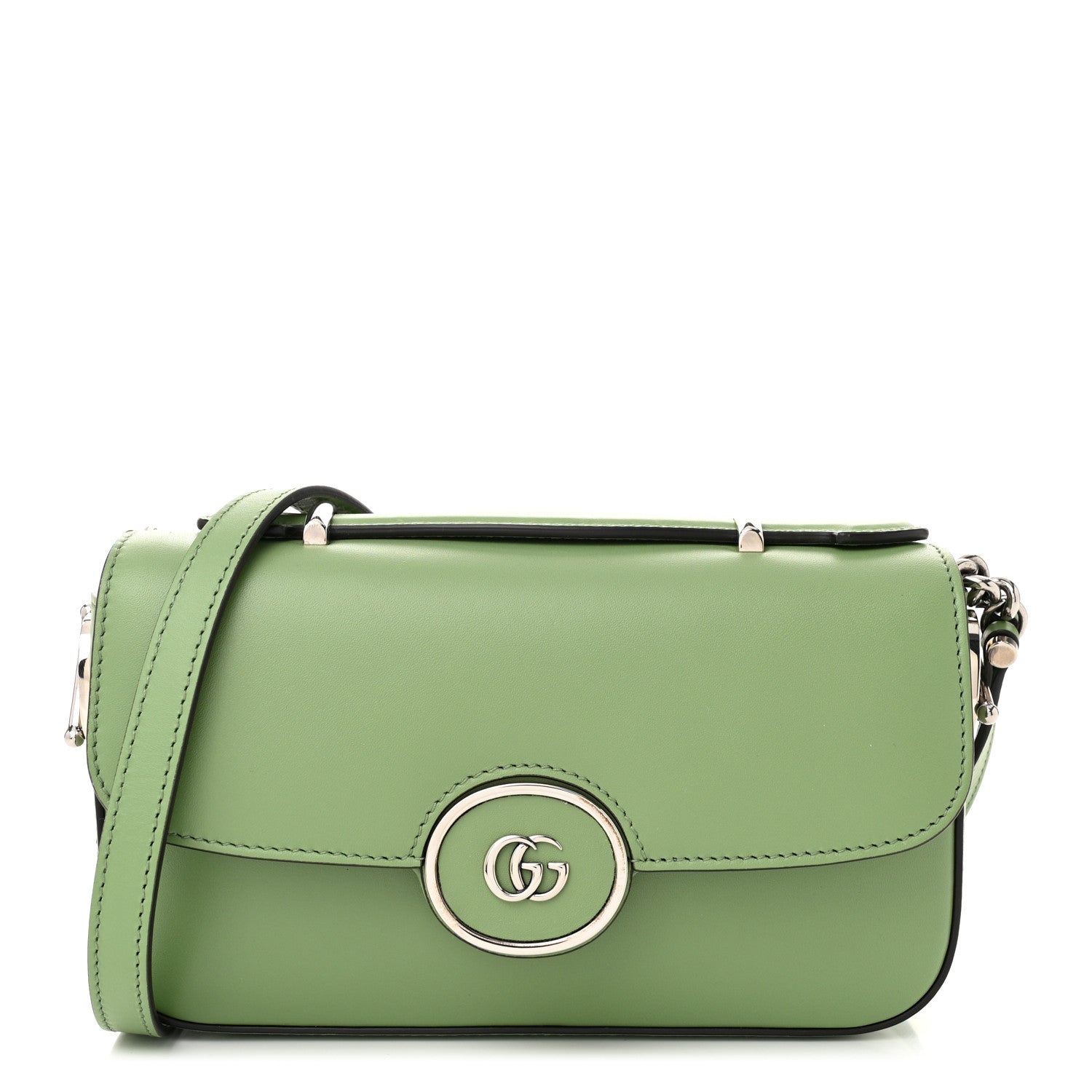 Gucci Senna Calfskin Petite GG Top Handle Shoulder Bag Green Soil Grass 1 of 11