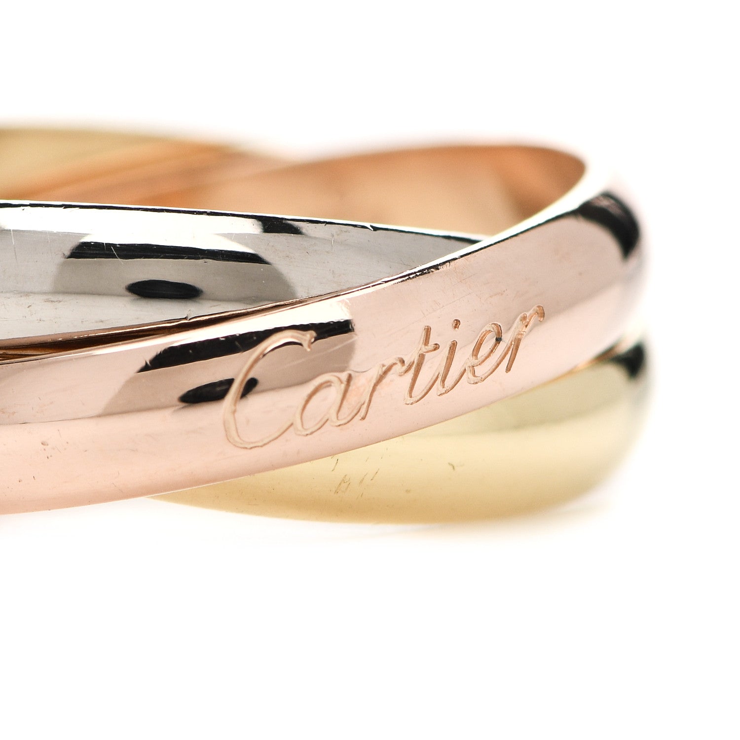 Cartier 18K Pink Yellow White Gold Classic Trinity Ring 53 6.25 5 of 5