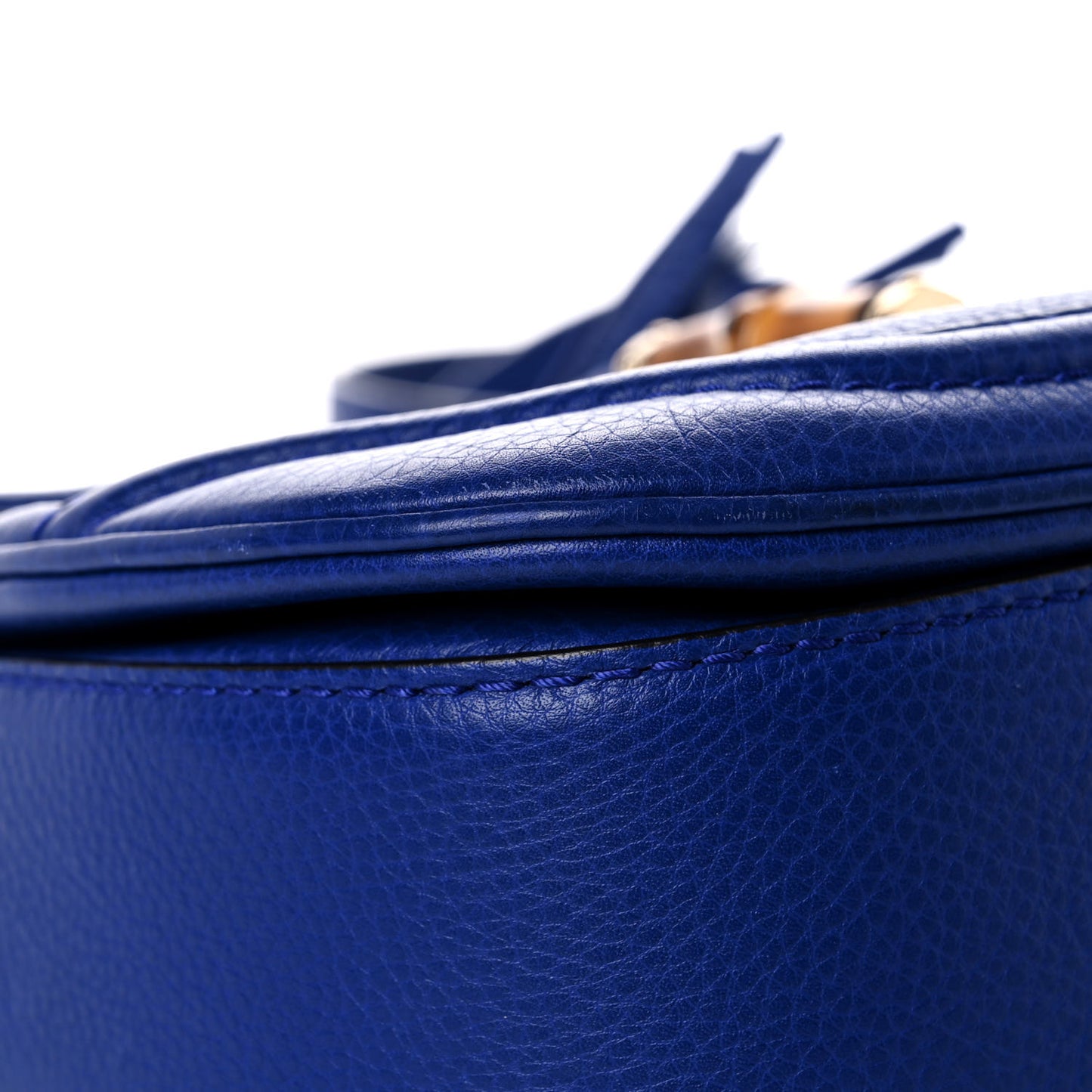 Calfskin Medium New Bamboo Top Handle Bag Blue