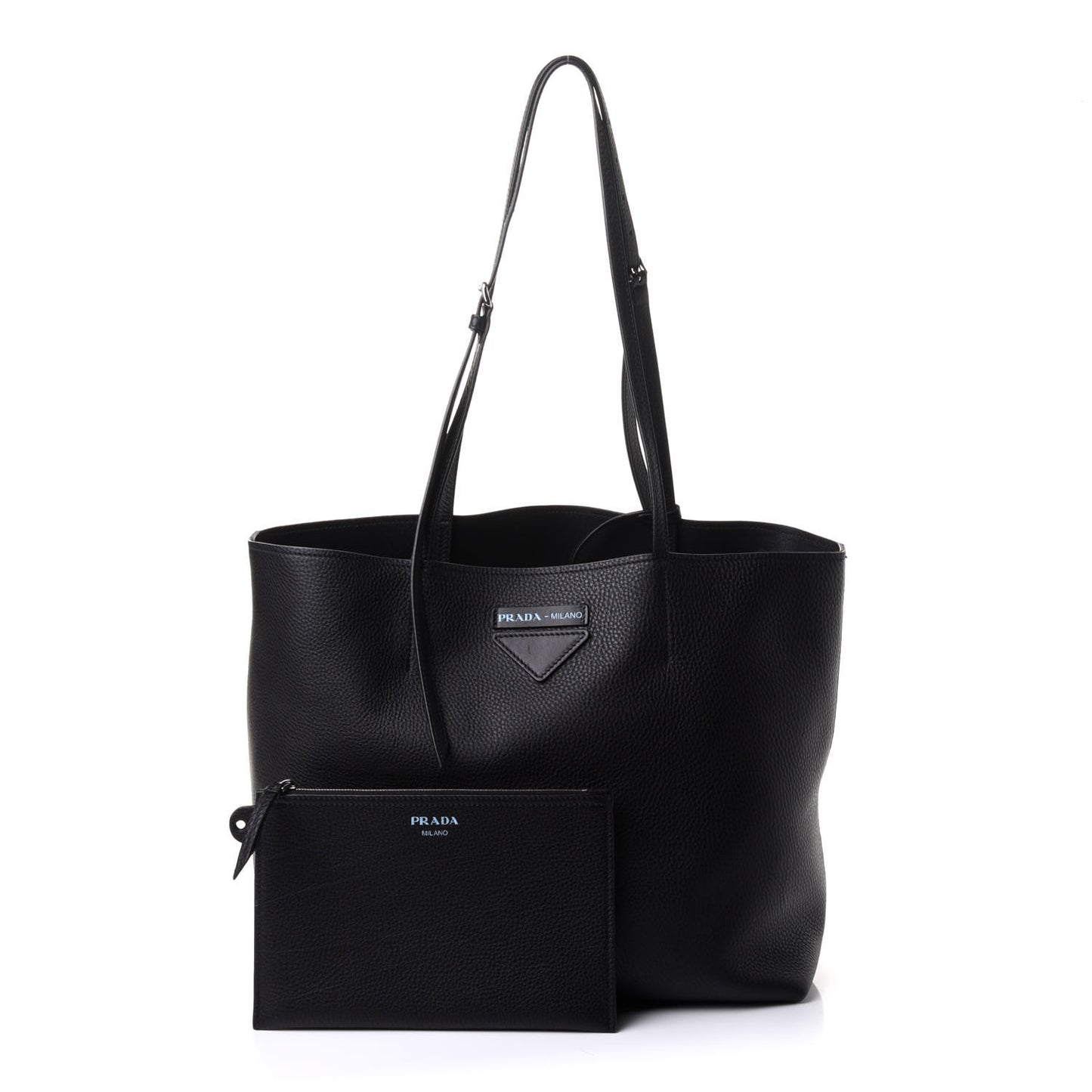 Vitello Daino Etiquette Shopping Bag Black