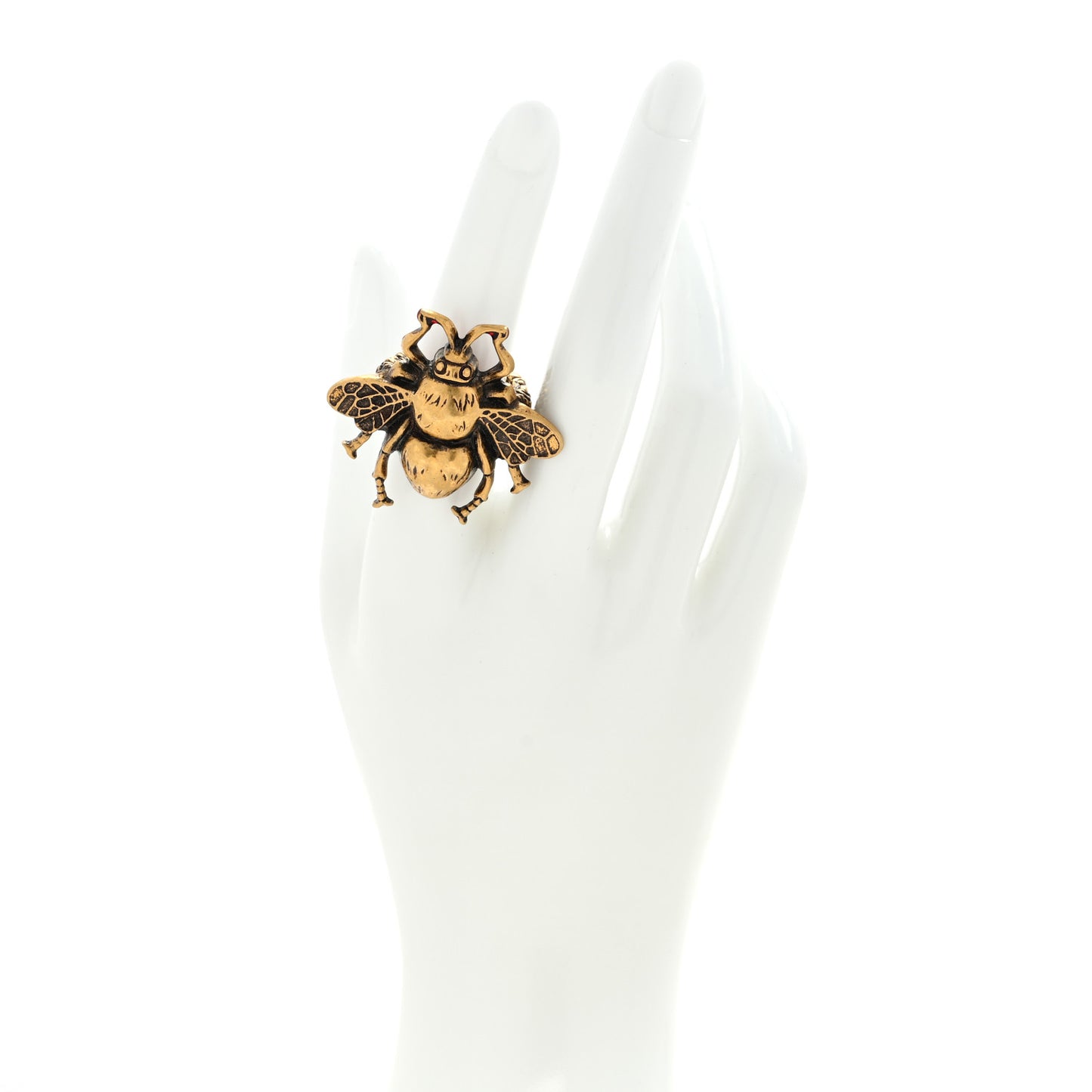 Metal Enamel Bee Ring 52 6 Aged Gold