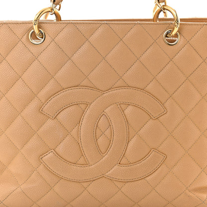 Chanel Caviar Quilted Grand Shopping Tote GST Beige Clair 9 of 13