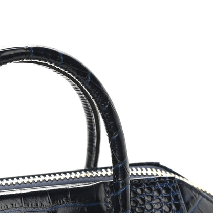 Givenchy Calfskin Crocodile Embossed Small Antigona Navy 10 of 11