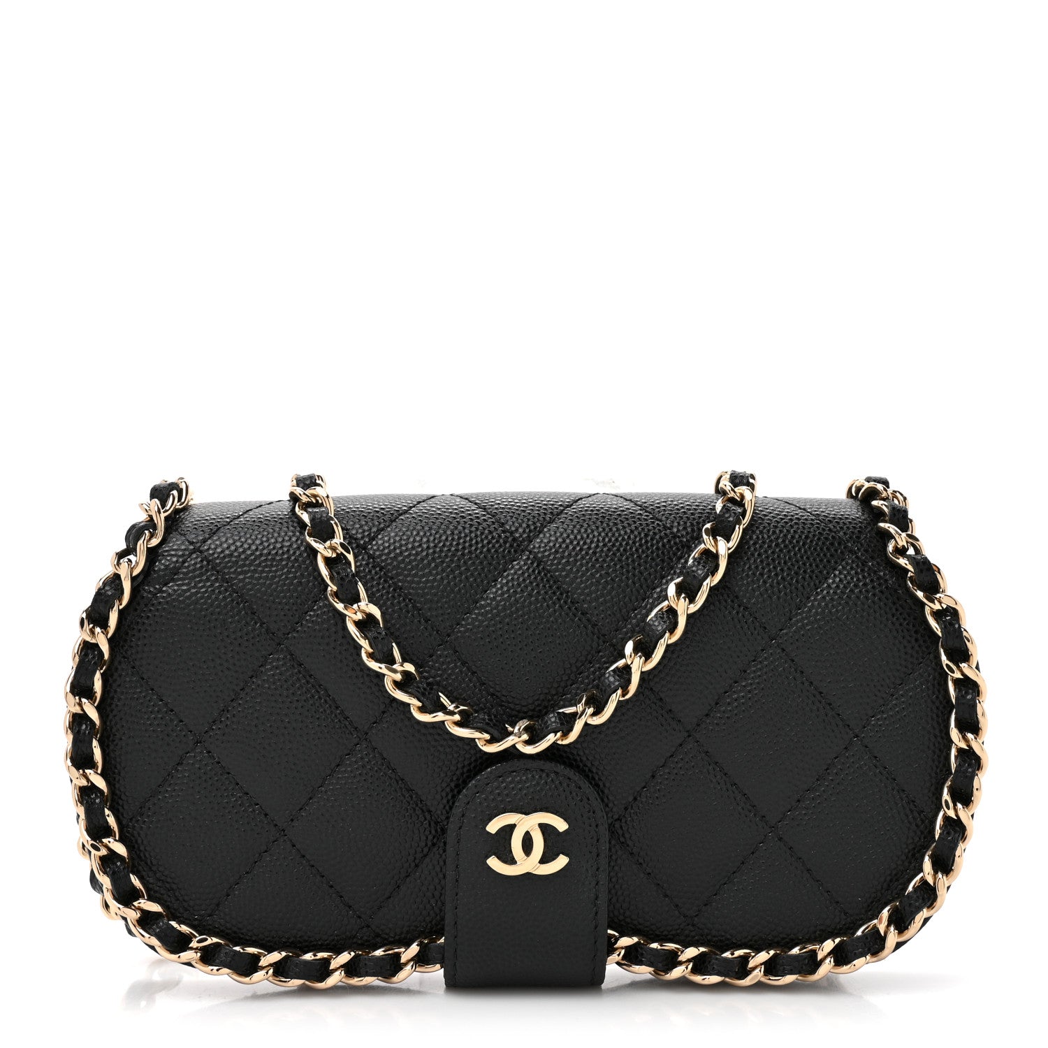 Chanel Caviar Quilted Chain Glasses Case Black 1 of 11