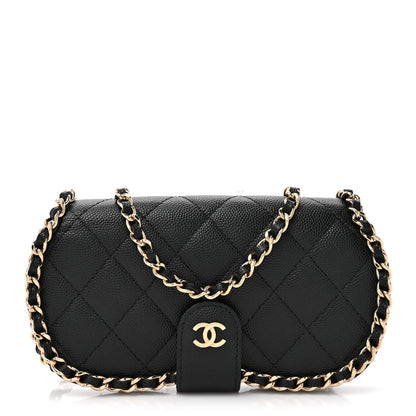 Chanel Caviar Quilted Chain Glasses Case Black 1 of 11