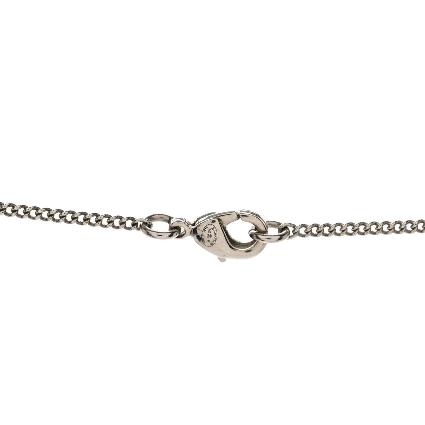 Crystal CC Star Pearl Drop Necklace Silver
