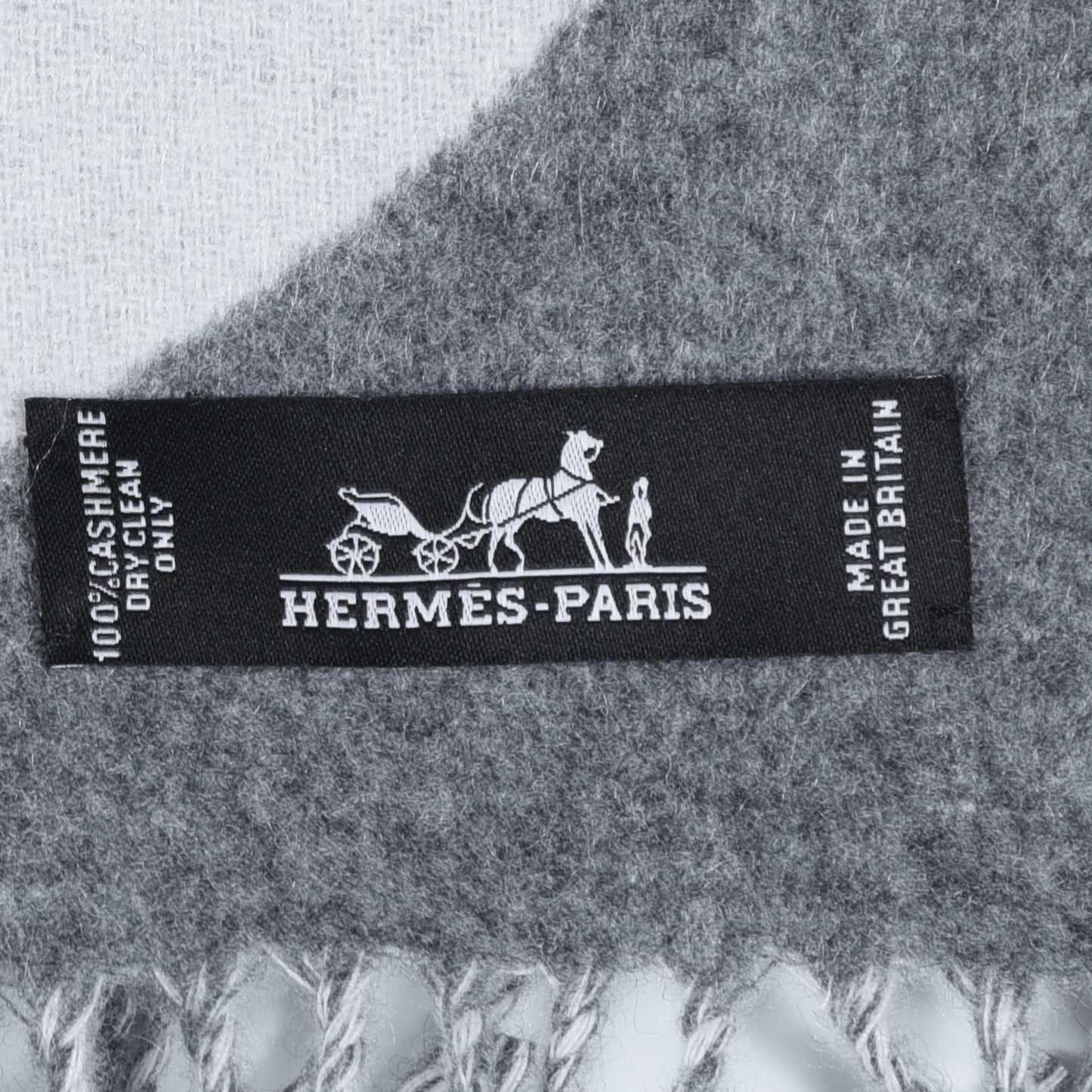 Cashmere Casaque Charms Muffler Gris Flanelle Ivoire