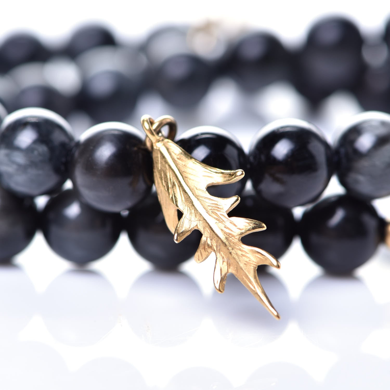 Christian Dior Metal Gray Hawk Jardin Double Bracelet Black Gold 7 of 10
