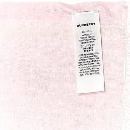 Burberry Wool Silk Gauze Giant Check Scarf Alabaster Pink 5 of 5