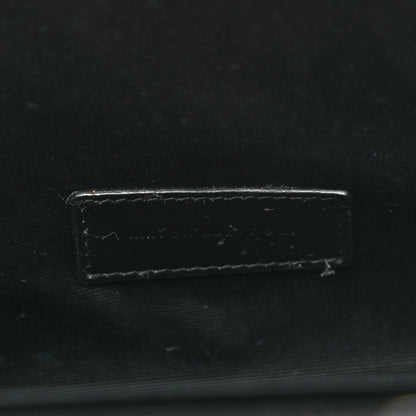 Saint Laurent Grain De Poudre Matelasse Chevron Monogram Envelope Clutch Black 7 of 15