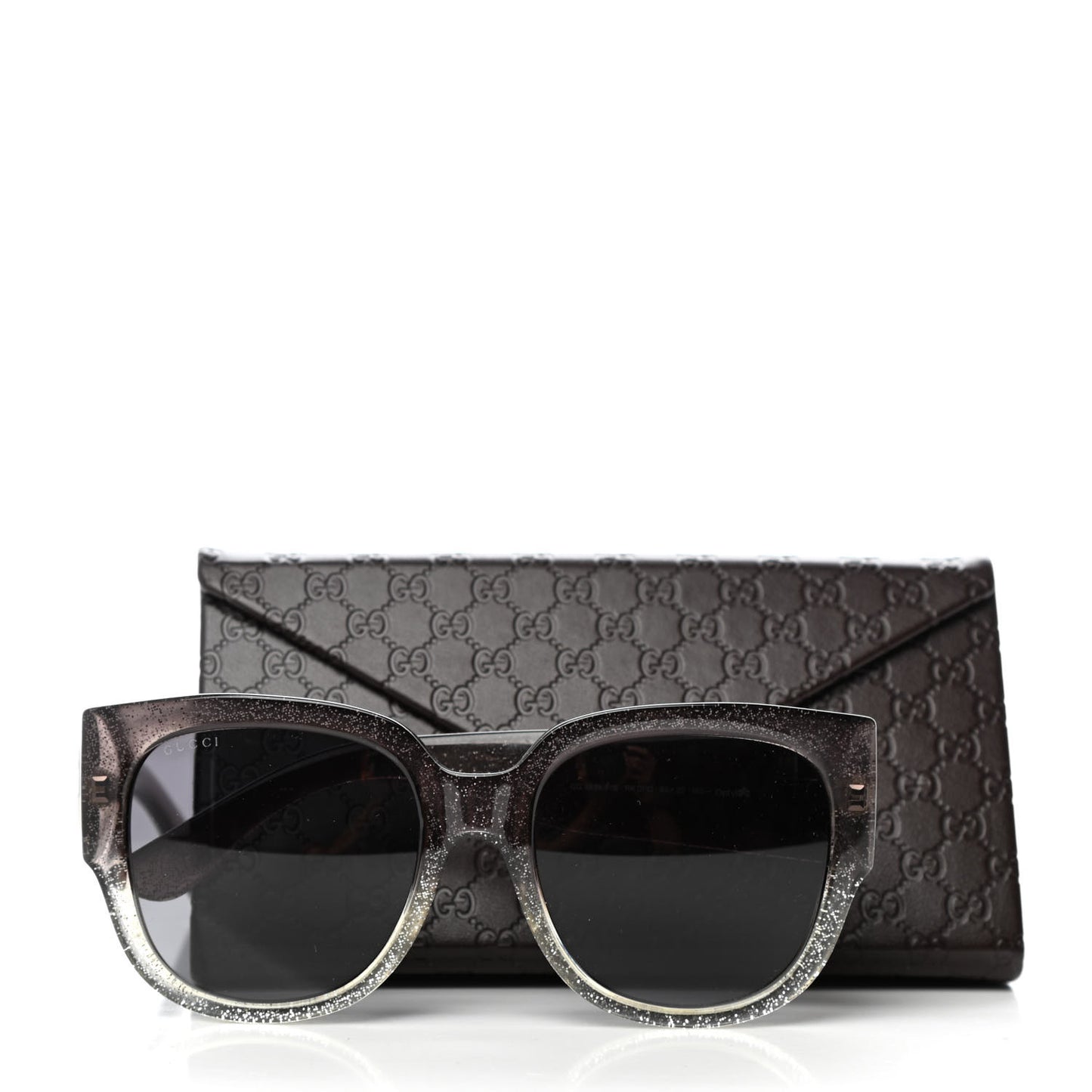 Acetate Glitter Square Optyl Sunglasses GG3836/F/S Black Silver