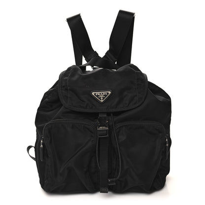 Prada Tessuto Nylon Saffiano Vela Backpack Black 1 of 9
